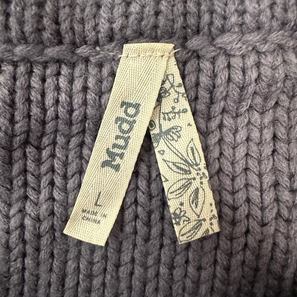 Mudd Size Large Semi-Loose Knit Cropped Dark Gray Sweater - Picture 5 of 9